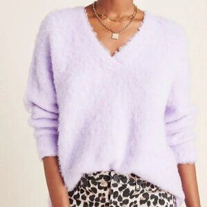 Anthropologie Women's Sweater Small Purple Simone Lavender Wool Alpaca Blend